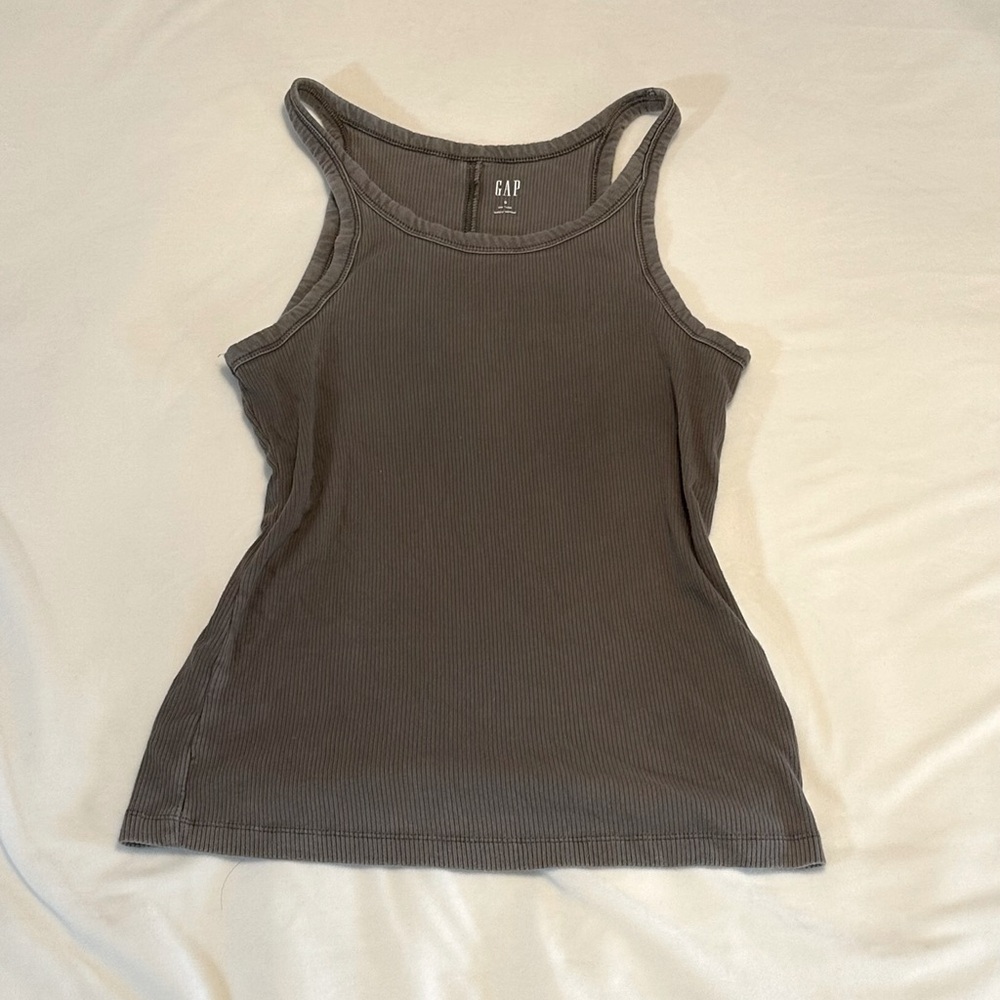 GAP Gray Fitted Sleeveless Tank Top